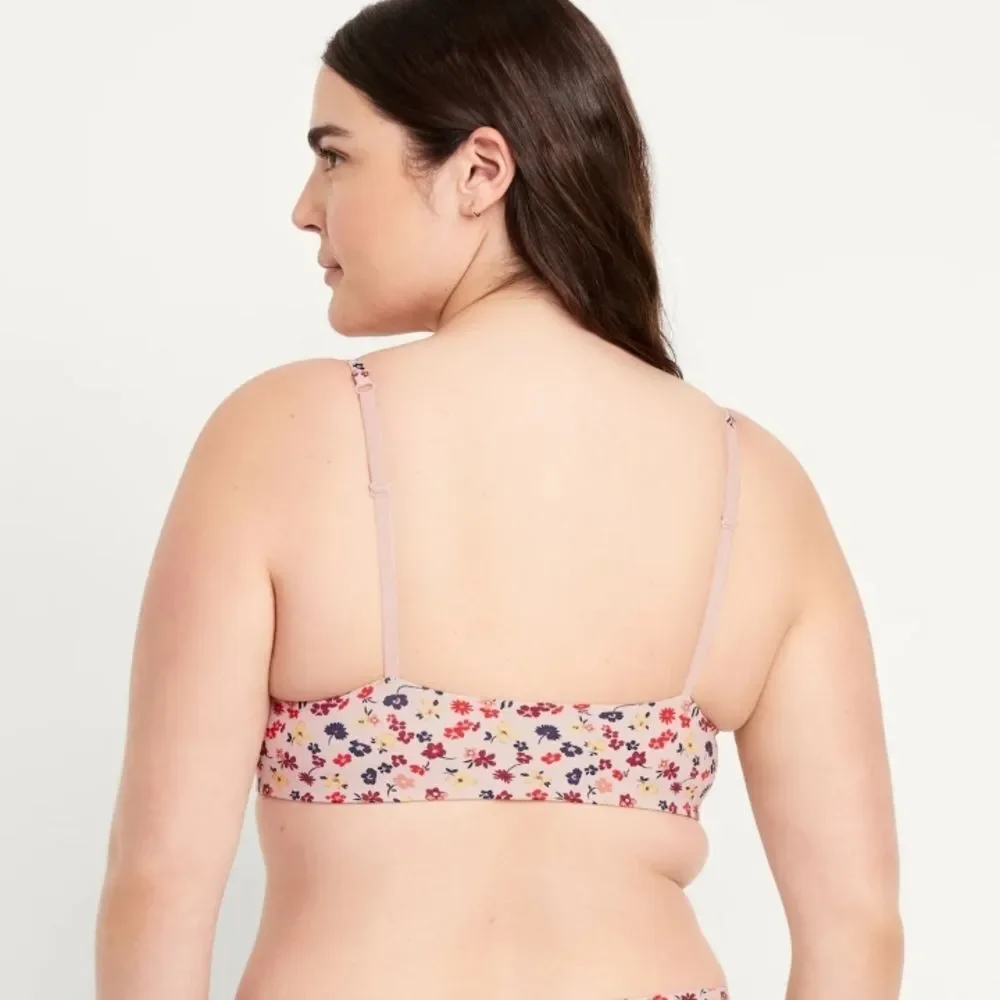 Floral Print Womens Bralette Xl Old Navy Cute Boho Y2k Comfy Bra Sports Gym Tank - Picture 2 of 13